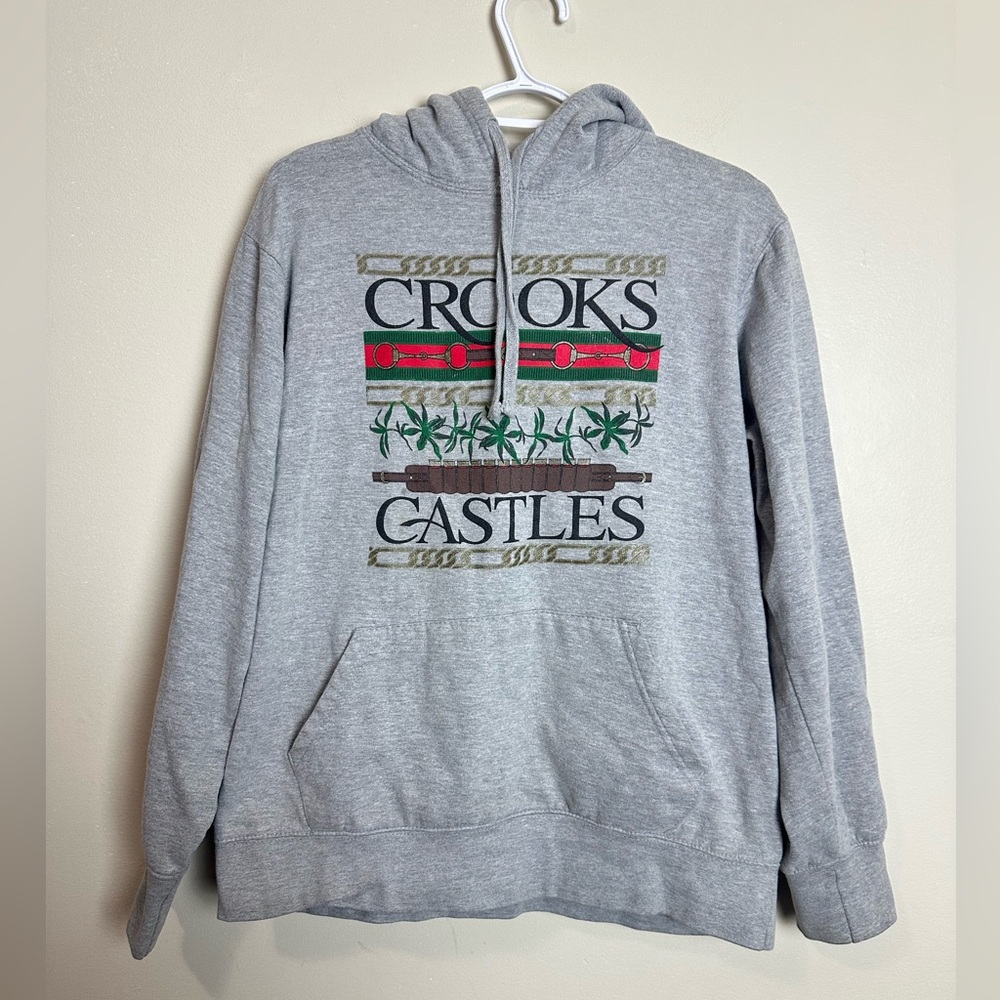 Crooks & Castles Hoodie Gray Graphic Pullover Size L Streetwear - Picture 2 of 6